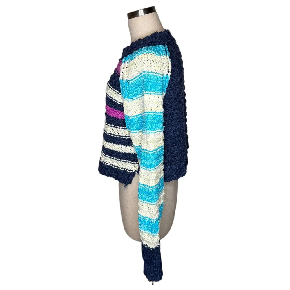 FREE PEOPEL Cruze Striped Knit Pullover Sweater Multi Color Boho‎ Size XS
